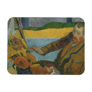 Imán Paul Gauguin Vincent van Gogh pintando girasoles