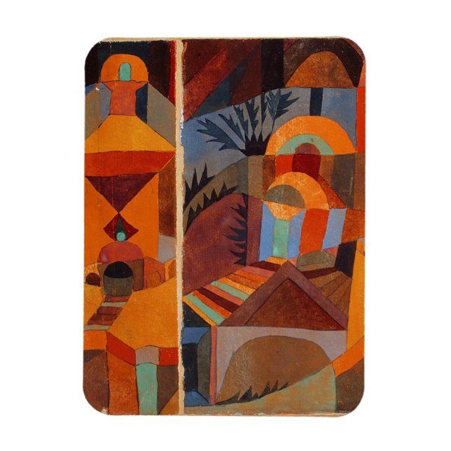 Imán Paul Klee Resumen Pintura moderna de Naranja (Vertical)