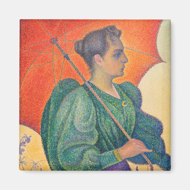 Imán Paul Signac - Mujer con parasol (Frente)