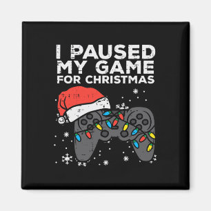 Imán Pausé mi juego Navidad Jugador Navidad Hombres Niñ