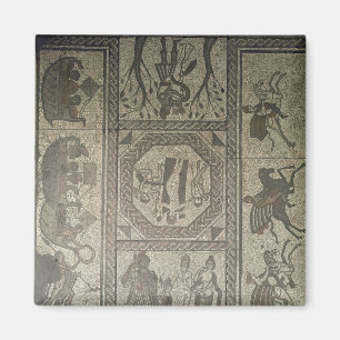 Imán Pavimento de mosaico del chalet romano en el punto