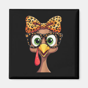 Imán Pavo de Acción de Gracias Cara de Gles de Impresió