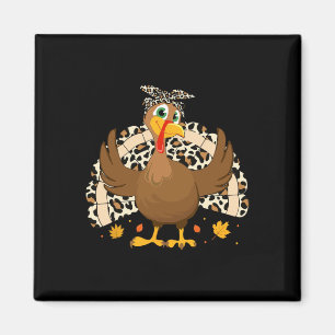 Imán Pavo de Acción de Gracias Leopardo Mujeres Chica O