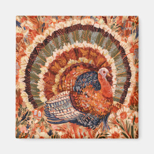 Imán Pavo de Otoño Impresionista Rústico