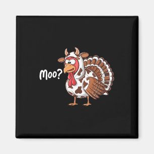 Imán Pavo Divertido Moo Día de Acción de Gracias Vaca F