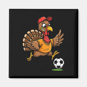 Imán Pavo Fútbol Día de Acción de Gracias Pavo Jugando 