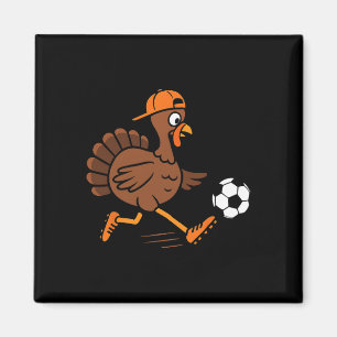 Imán Pavo jugando fútbol Día de Acción de Gracias Pavo 
