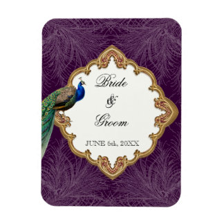 Imán Pavo Real de Oro y Natación - Boda Guardar la fech