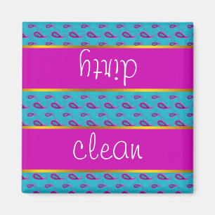 Imán Pavo real y modelo magenta de Paisley