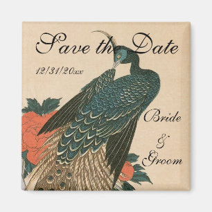 Imán Pavo real y peonías de Hiroshige Boda