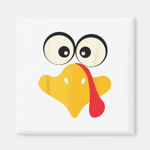 Imán Pavo Sic Cara Feliz Día de Acción de Gracias Cena