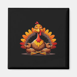 Imán Pavo Yoga Día de Acción de Gracias Divertido Medit