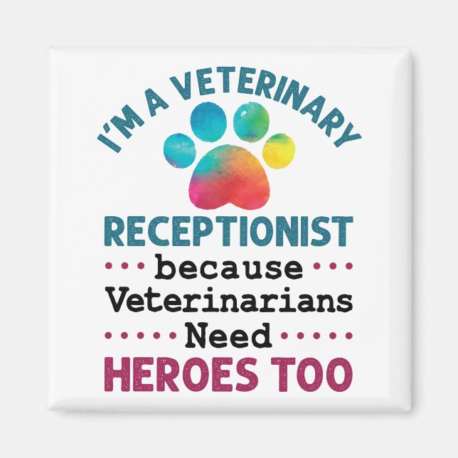 Imán Paw de Apreciación Cuta De La Recepción Veterinari (Frente)