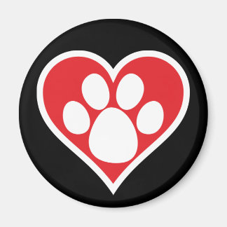 Imán Paw de Perro del Corazón (Oscuro)