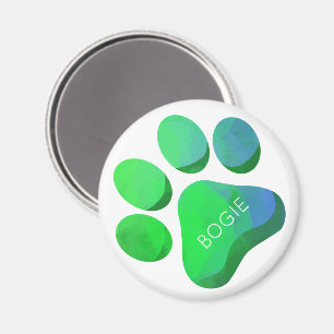 Imán Paw Print Mascotas NOMBRE Diversión de gato Perro