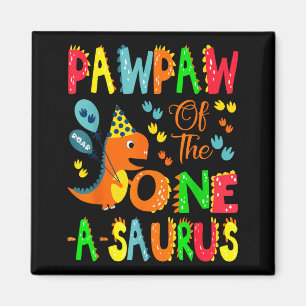 Imán Pawpaw del niño del One-a-saurus cumpleaños 1er Di