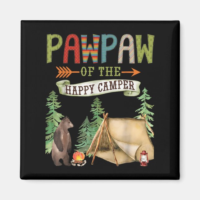 Imán Pawpaw Of The Happy Camper First Birthday Camng  (Frente)