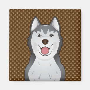 Imán Paws Personalizados de Husky Perg Siberiano