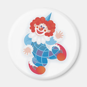 Imán payaso azul divertido