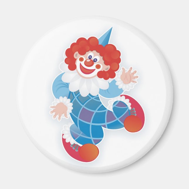 Imán payaso azul gracioso (Frente)