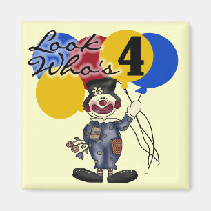 Imán Payaso de Circo 4 camisetas de cumpleaños y regalo