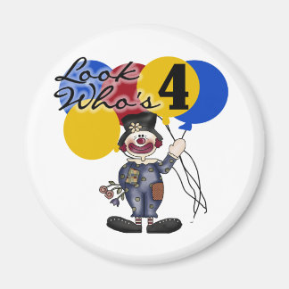 Imán Payaso de Circo 4 camisetas de cumpleaños y regalo