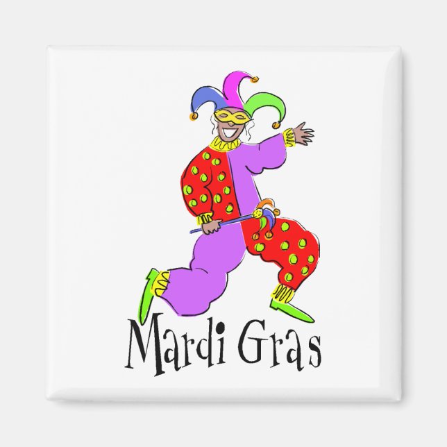 Imán Payaso de Mardi Gras (Frente)