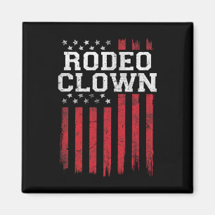 Imán Payaso de Rodeo Orgulloso Bandera Estadounidense U