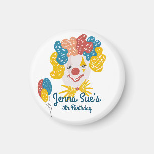 Imán Payaso Dibujado a Mano Carnaval Cumpleaños Colorid