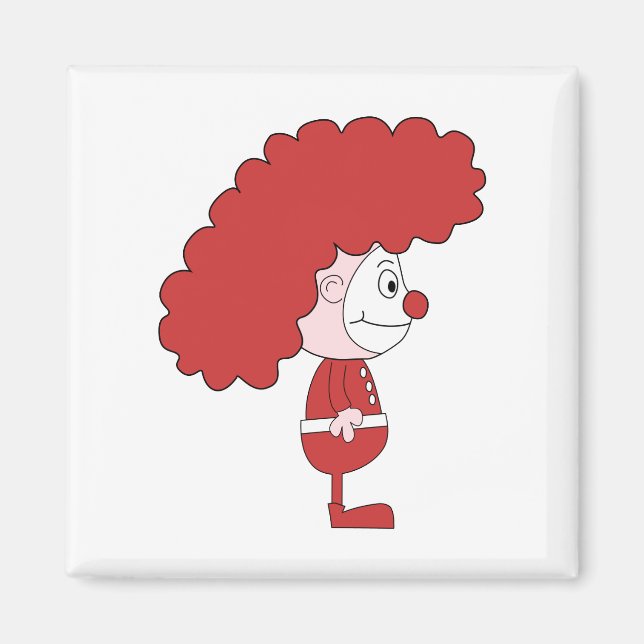 Imán Payaso en rojo y blanco. Personalizado. (Frente)