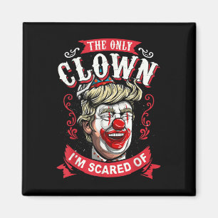 Imán Payaso gracioso contra Donald Trump en camiseta re