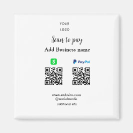 Imán Paypal Cashapp scan para pagar QR añadir nombre de