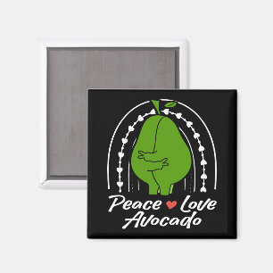 Imán Paz Amor Aguacate Divertido Retro Amante de la Fru