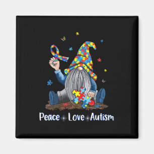 Imán Paz Amor Autismo Gnome Autismo Tejer Autismo De Ty
