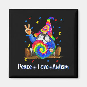 Imán Paz Amor Autismo Gnome Autismo Tejer Autismo De Ty