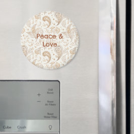 Imán Paz Amor Bohemio Hippie Sesenta Estampado de Paisl