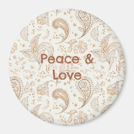 Imán Paz Amor Bohemio Hippie Sesenta Estampado de Paisl
