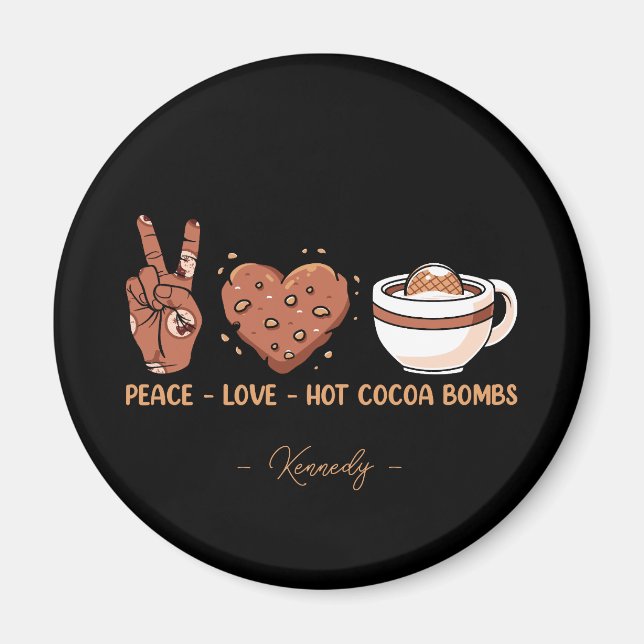 Imán Paz, amor, bombas calientes de cacao - vacaciones  (Frente)
