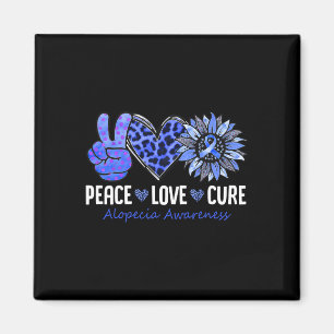 Imán Paz Amor Cure Alopecia Conciencia Girasol Azul