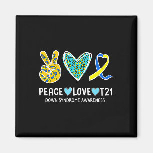 Imán Paz Amor Cure Blue Y Cinta Amarilla Abajo Syndro