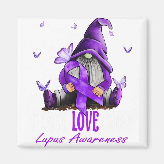 Imán Paz Amor Cure Lupus Conciencia Cinta Púrpura (Frente)