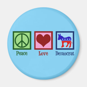 Imán Paz Amor Democracia Donkey Cute Azul