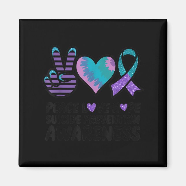 Imán Paz Amor Esperanza Prevención del Suicidio Tie Dye (Frente)