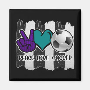 Imán Paz Amor Fútbol a Rayas Blancas y Negras