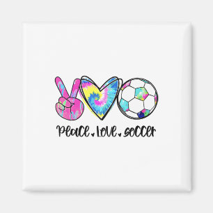 Imán Paz Amor Fútbol Tie Dye Lindo Amantes del Fútbol 