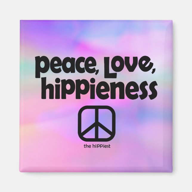 Imán Paz, amor, HiBieness Tie Dye Magnet (Frente)