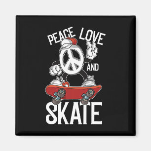 Imán Paz Amor Patinar Skater Divertido Patineta Y Patin