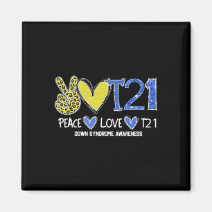 Imán Paz Amor T21 Azul Amarillo Cinta Síndrome de Down