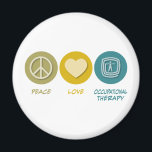 Imán Paz Amor Terapia Ocupacional<br><div class="desc">La Paz Ama La Terapia Ocupacional. Obtén este divertido y pacífico diseño con tu hobby,  ocupación u obsesión con grandes camisetas,  pegatinas y mucho más. ¡También hacen grandes regalos!</div>