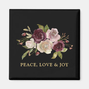Imán Paz Amor y Alegría Bouquet de Invierno Negro Vacac